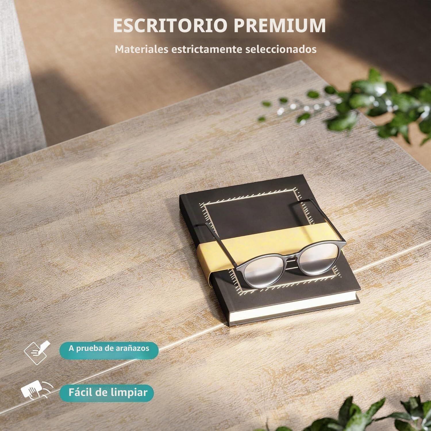 YITAHOME Coffee Table Mesa de café, Madera de ingeniería, Gris Desgastado, 80x80x45cm