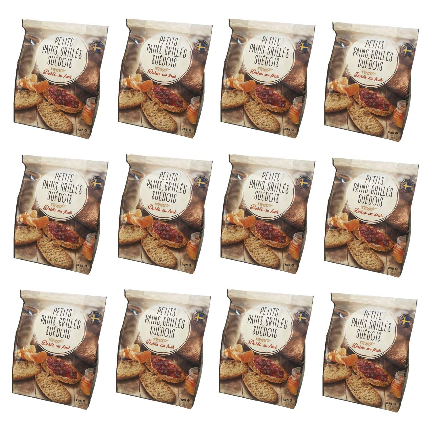 Lot 12x Petits pains grillés suédois - paquet 225g