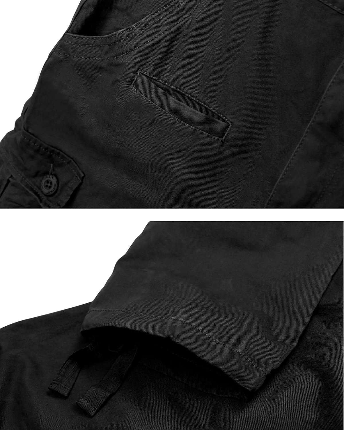 Men's Cotton Cargo Tactical Pants for Casual Work Travel Wild Streetwear with 9 Pockets Relaxed Fit No Belt - Image 2