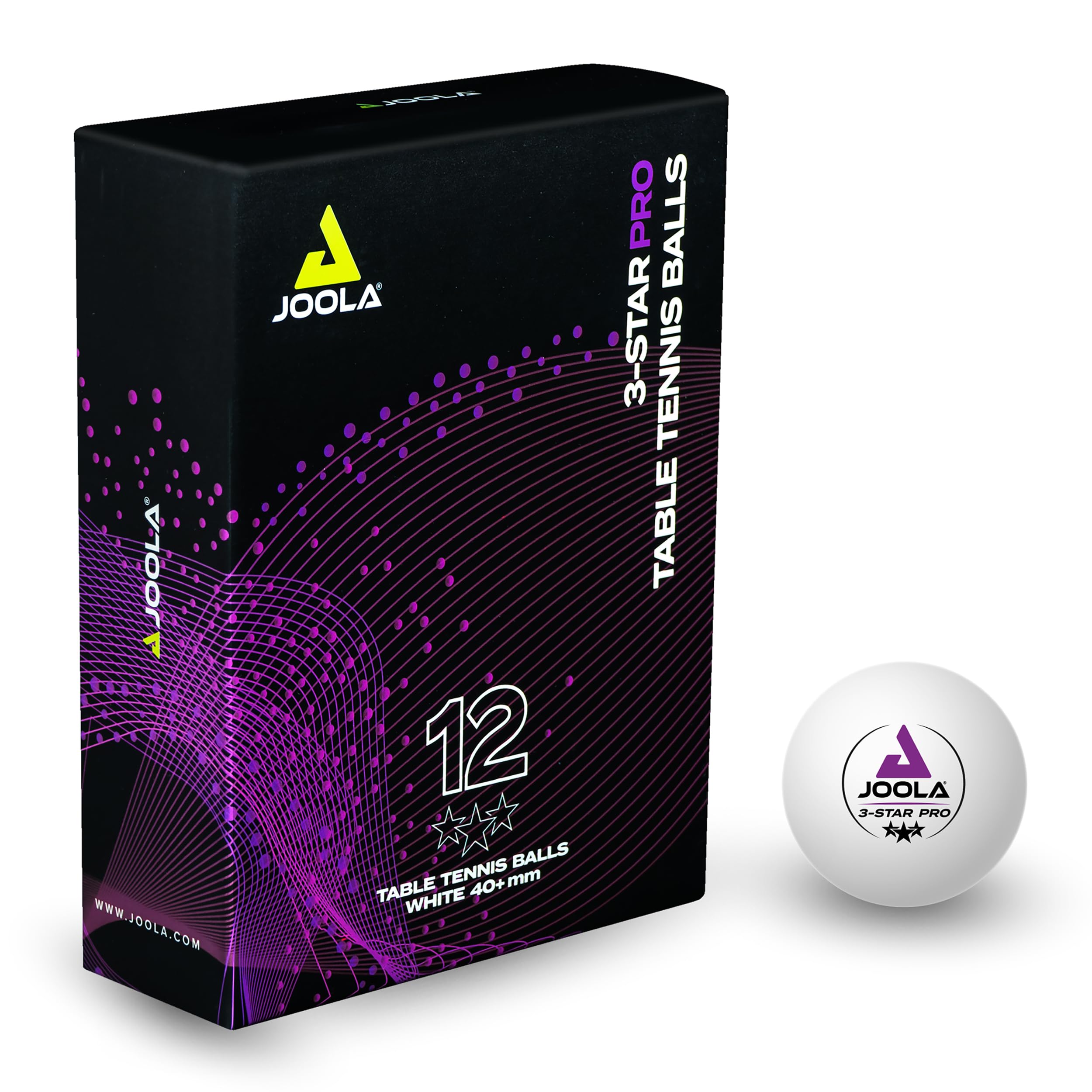 Table Tennis Balls 3-Star, Premium Quality, 3 Stars, Excellent Playing Properties and Long Durability, Compatible for Indoor and Outdoor Use