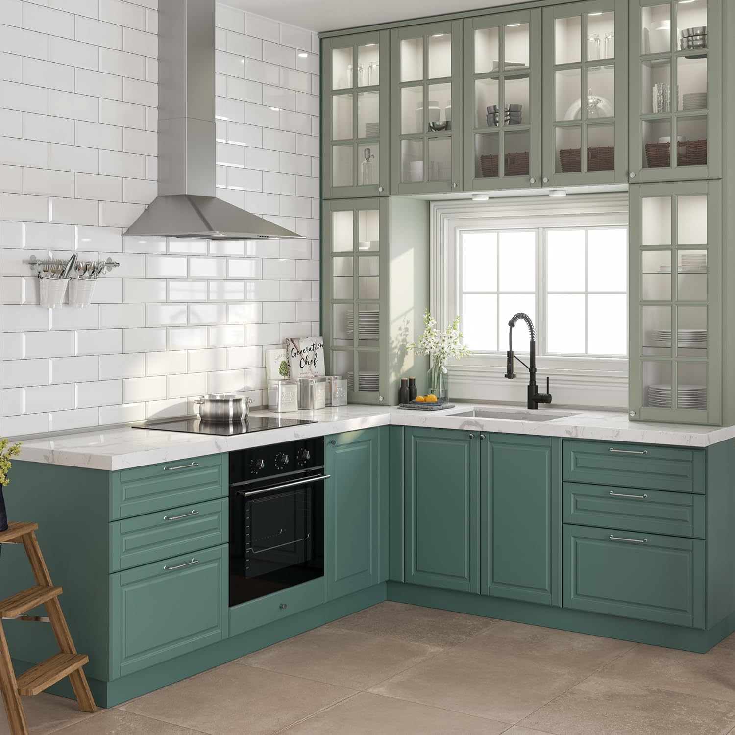 KRAUS 24-inch 18 Gauge Pax Laundry and Utility Sink Combo Set with Matte Black Bolden 18-inch Kitchen Faucet and Soap Dispenser, KHU24L-1610-53MB