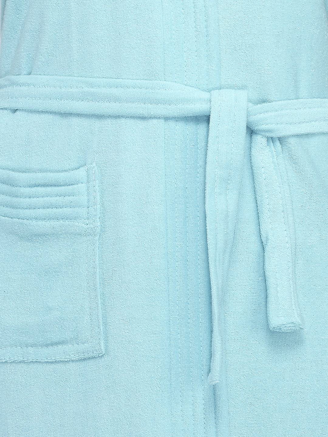 SAND DUNE Half Sleeve Soft Cotton Knee Length Bathrobe for Women & Girl (Sky Blue) (XXXL) 3
