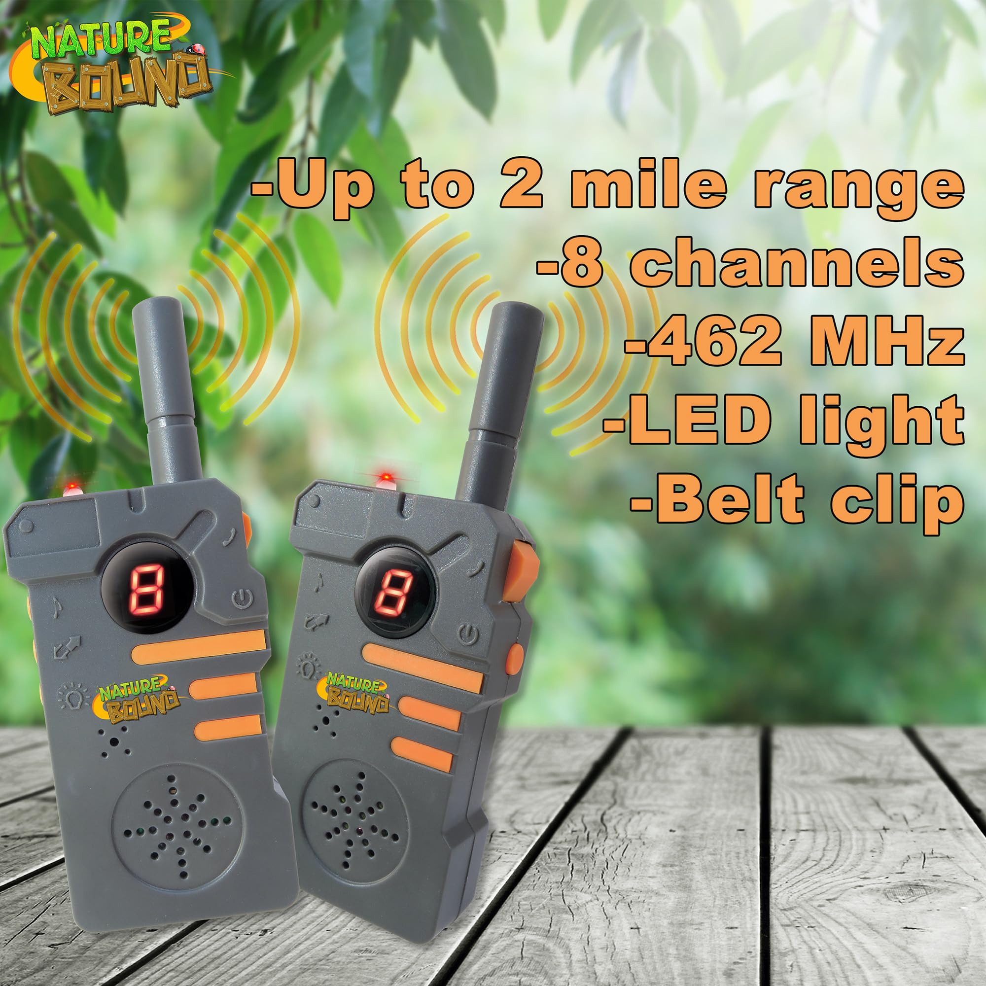 Walkie Talkies para niños con alcance de hasta dos millas y linterna integrada, 462 mhz, juego en dos, clips para cinturón, para niños y niñas a partir de 5 años, gris 2