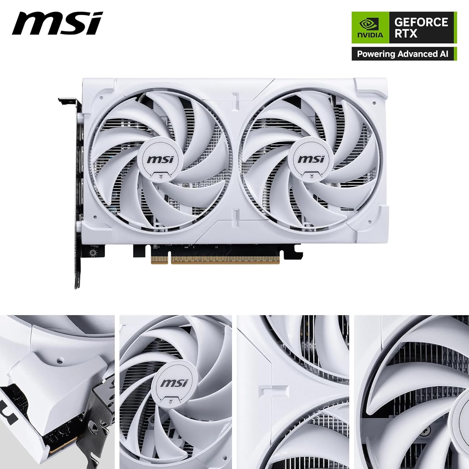 MSI GeForce RTX 5060 8G Ventus 2X OC White Graphics Card - RTX 5060 GPU, 8GB GDDR7 (28Gbps/128-bit), PCIe 5.0 - Dual-Fan Thermal Design (2 x TORX Fan 5.0) - HDMI 2.1b, DisplayPort 2.1b