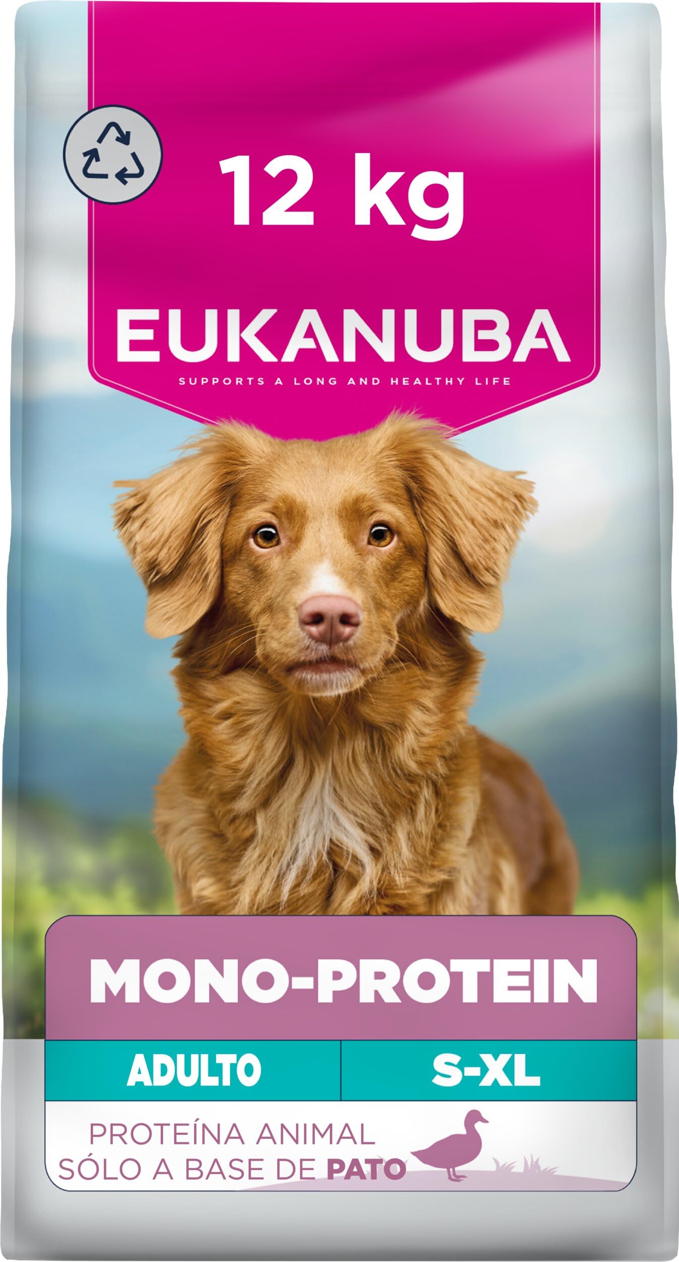 EUKANUBA Mono-Protein Pato- Alimento para Perros - Alimento seco Special Care con Pato como única proteína Animal, fórmula hipoalergénica, 12 kg