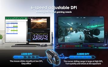 C300 Wired Gaming Mouse,7 Programmable Buttons Ergonomic Computer Mouse with Durable Clicks for PC,Computer,Laptop,Desktop,Chromebook,Notebook,Mac
