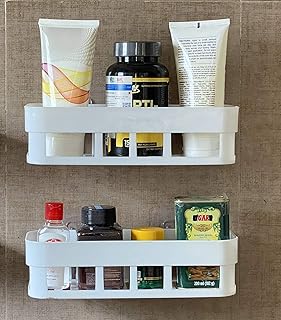FosCadit Bathroom Accessories &amp; Hardware Shelf Organizer Wall Mounted Shelf Storage Racks Set For Home/Washroom/Basin/Kitc...