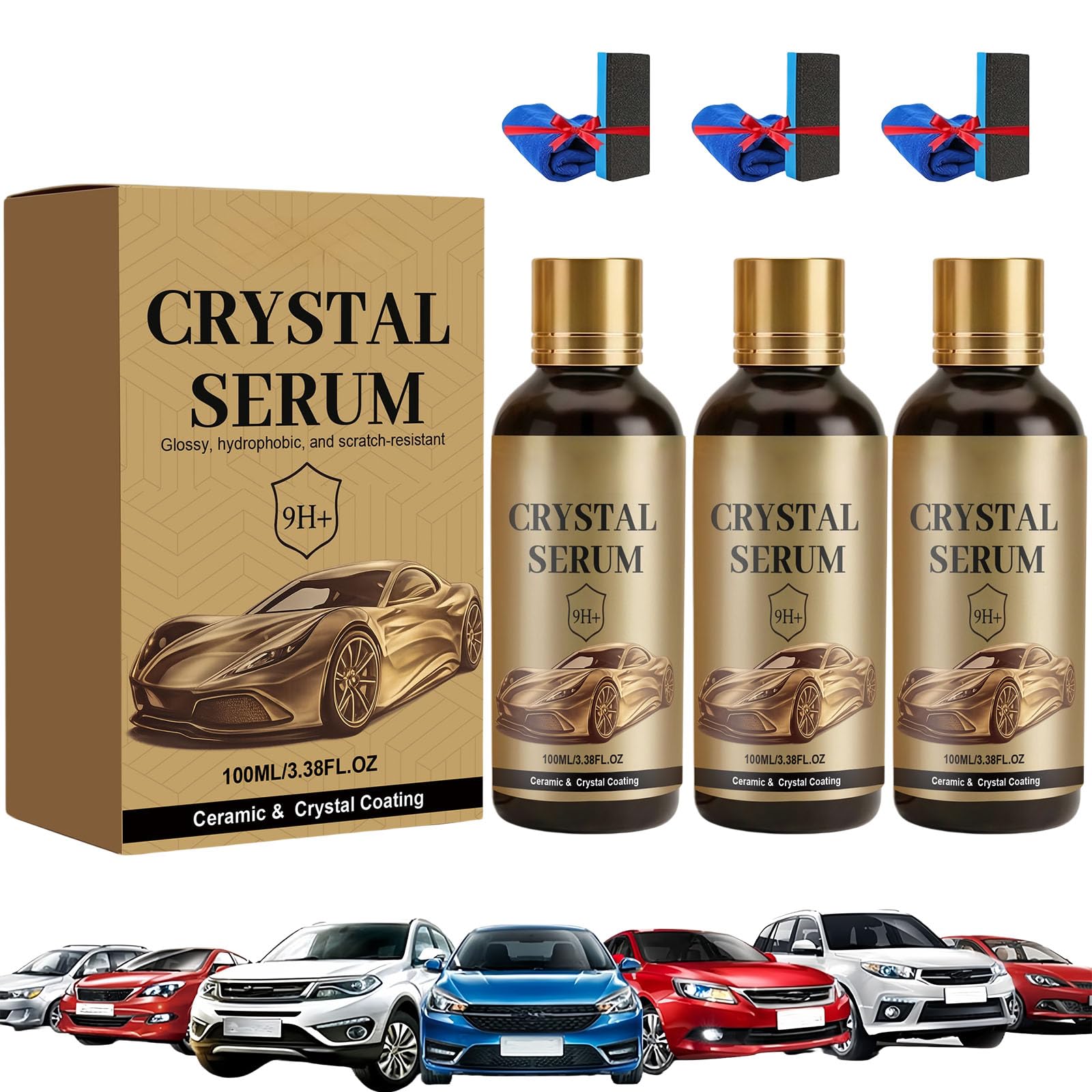 zoocco PTZ Crystal Serum, Advanced Graphene Ceramic Coating for Cars, 9H Hardness High Gloss Auto Detailing DIY Coating (2 PCS) — view 11