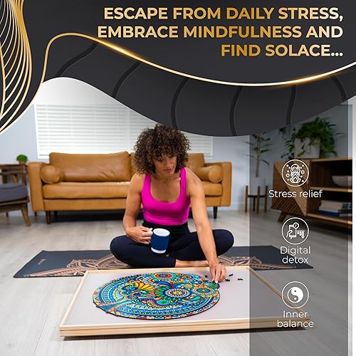 Miniatura 6 de ZenChalet - Rompecabezas retro floral de 1000 piezas para adultos - Rompecabezas de madera desafiantes para adultos - Sorprende a tus amigos o