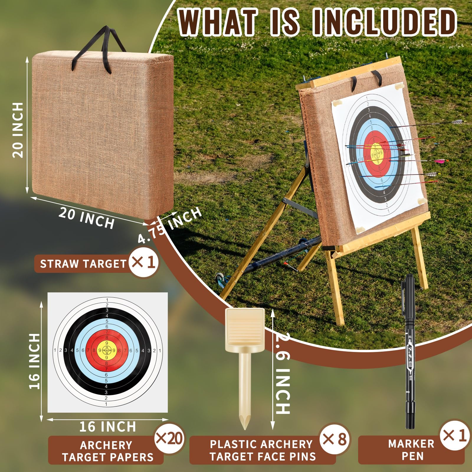 20 Inch Archery Target Block ZIRUU 20