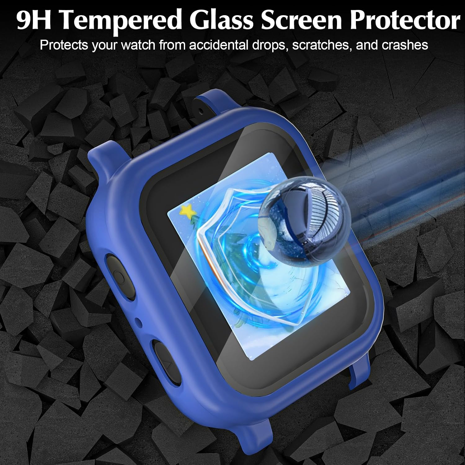 Silicone Band+ Protective Case Compatible with Gabb Watch 3/3e Screen Protector, Hard PC Bumper Cover Built-in Tempered Glass Compatible for Gabb Kids Watch 3/3e Accessories image 5