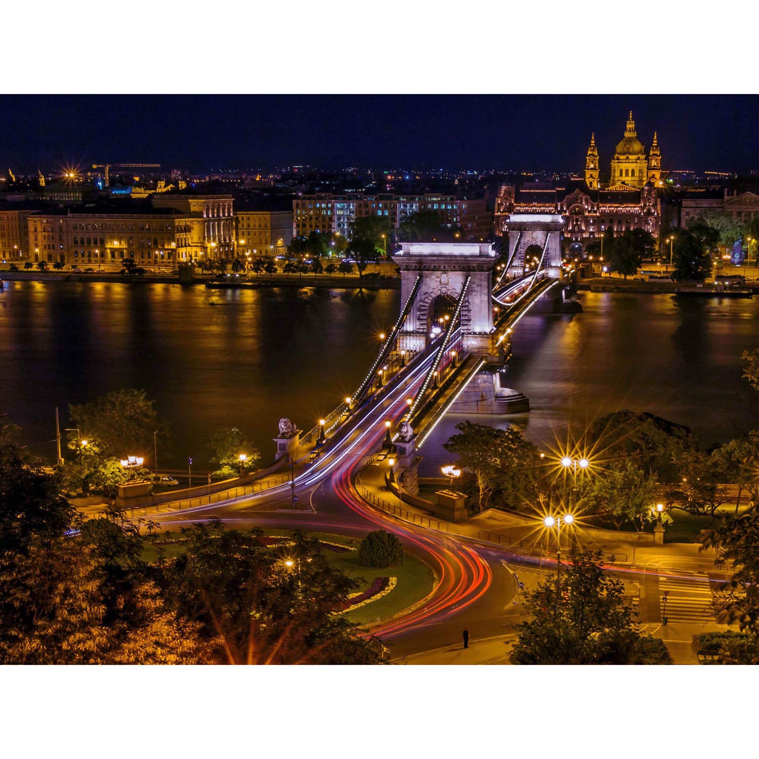 Bumblebeaver PHOTOGRAPH CITYSCAPE LANDMARK CHAIN BRIDGE BUDAPEST POSTER ART PRINT