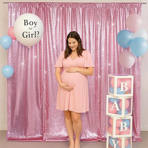 Miniatura 4 de SquarePie - Cortina de lentejuelas con 2 paneles sin costuras, fondo para fotografías de boda, fiesta o Navidad