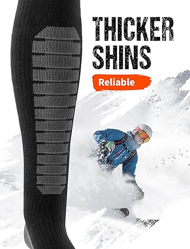 Miniatura 3 de Calcetines de esquí para hombres y mujeres (paquete de 36), calcetines cálidos de invierno por encima de la rodilla, puños antideslizantes para