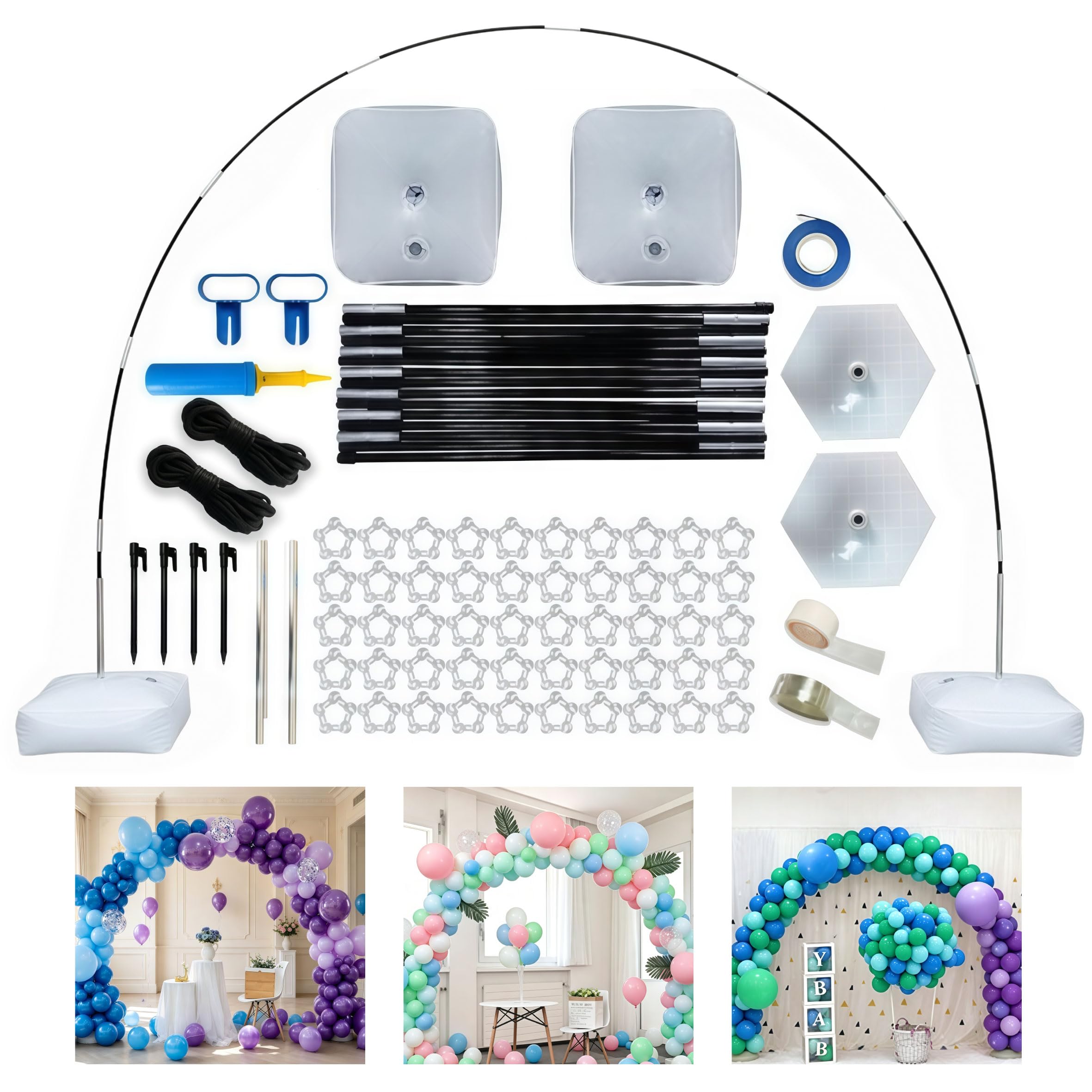 Balloon Arch Stand Kit, 2.7m High and 3m Wide