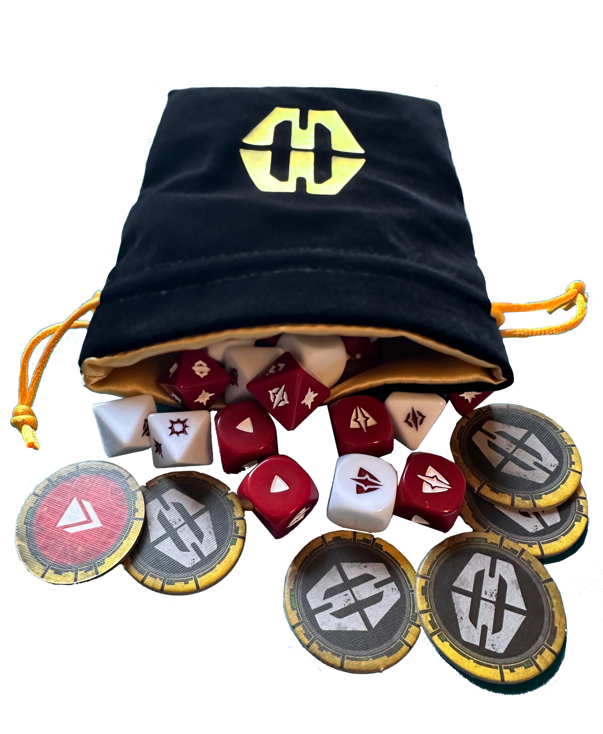 Prequel Inspired Dice Bag (Black and Gold, Shadow Collective)