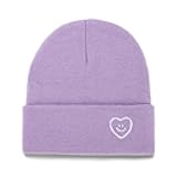 Beanie for Women Men Winter Knit Hats Soft Warm Cuffed Beanie with Smile Face