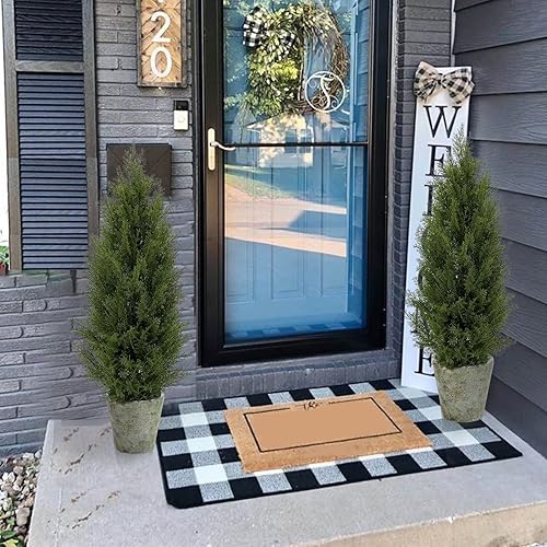 Miniatura 5 de SeelinnS Árbol de cedro artificial de pino y árbol de Navidad, árbol de cedro artificial en maceta, planta con clasificación UV para decoración del