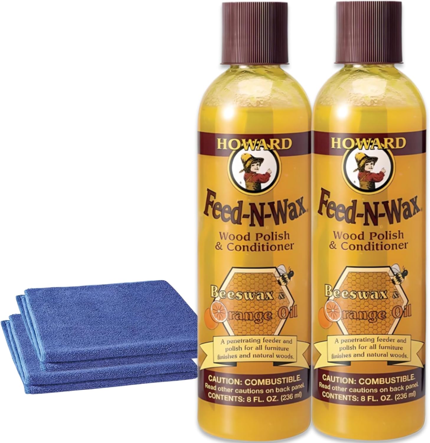 ONDAGO 2 FeedNWax Wood Polish and Conditioner 8 oz Bundle