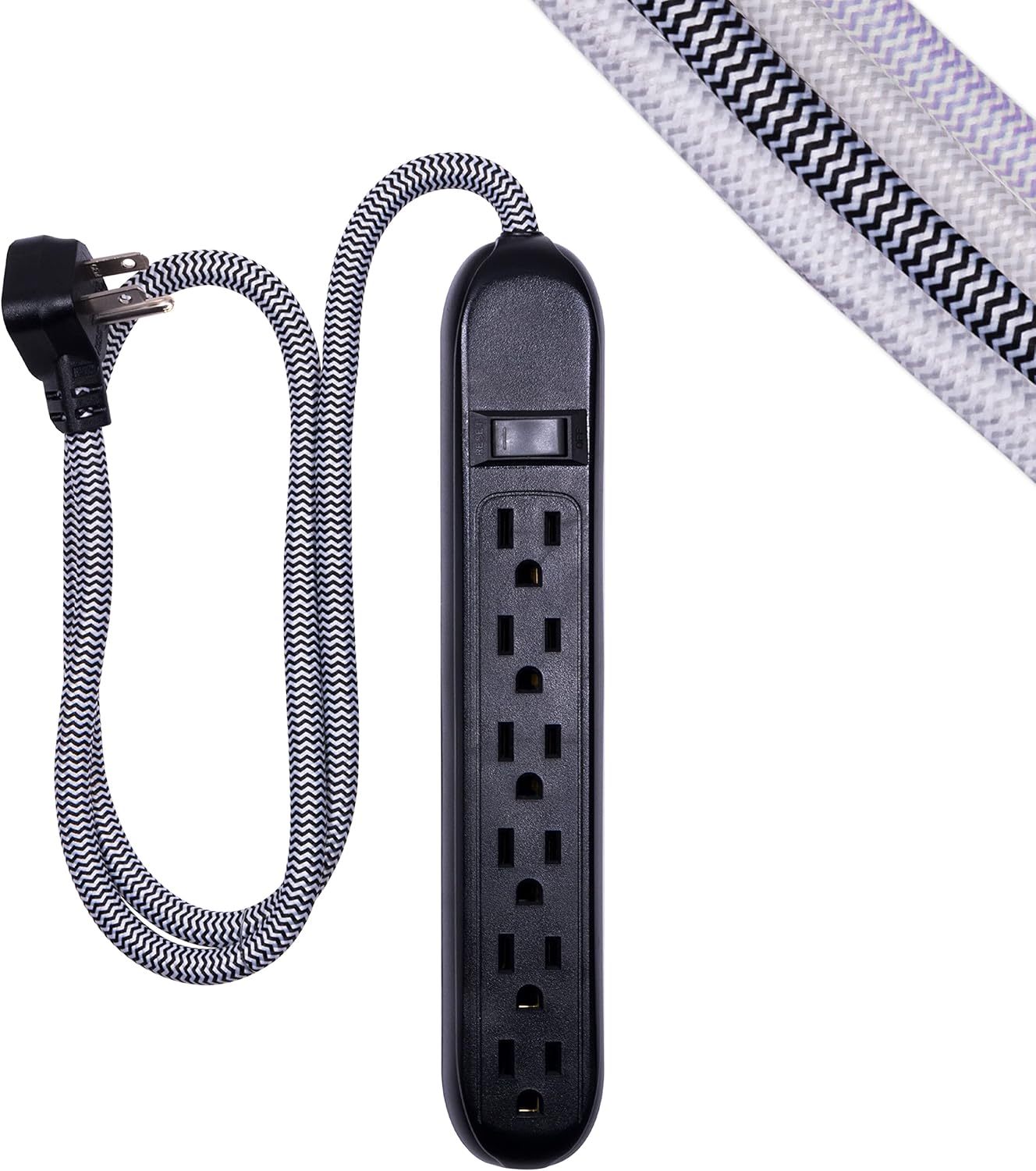 Cordinate 6Outlet Surge Protector, Power Strip, Flat Plug