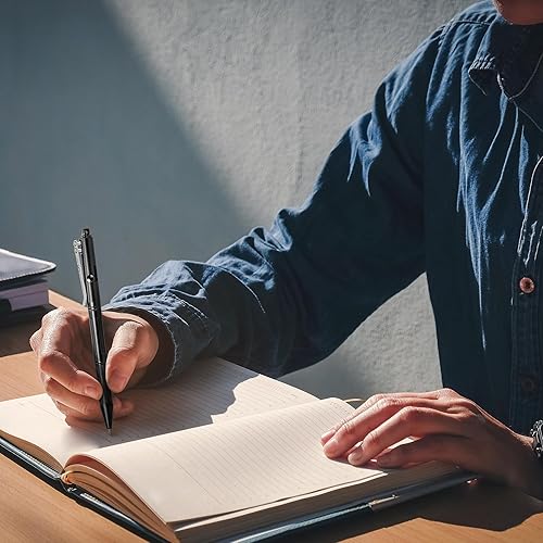 Miniatura 24 de SMOOTHERPRO Bolt Action - Bolígrafo de latón macizo, compatible con Pilot G2, bolígrafo pesado con peso para manos artríticas Tremor Parkinson, Negro