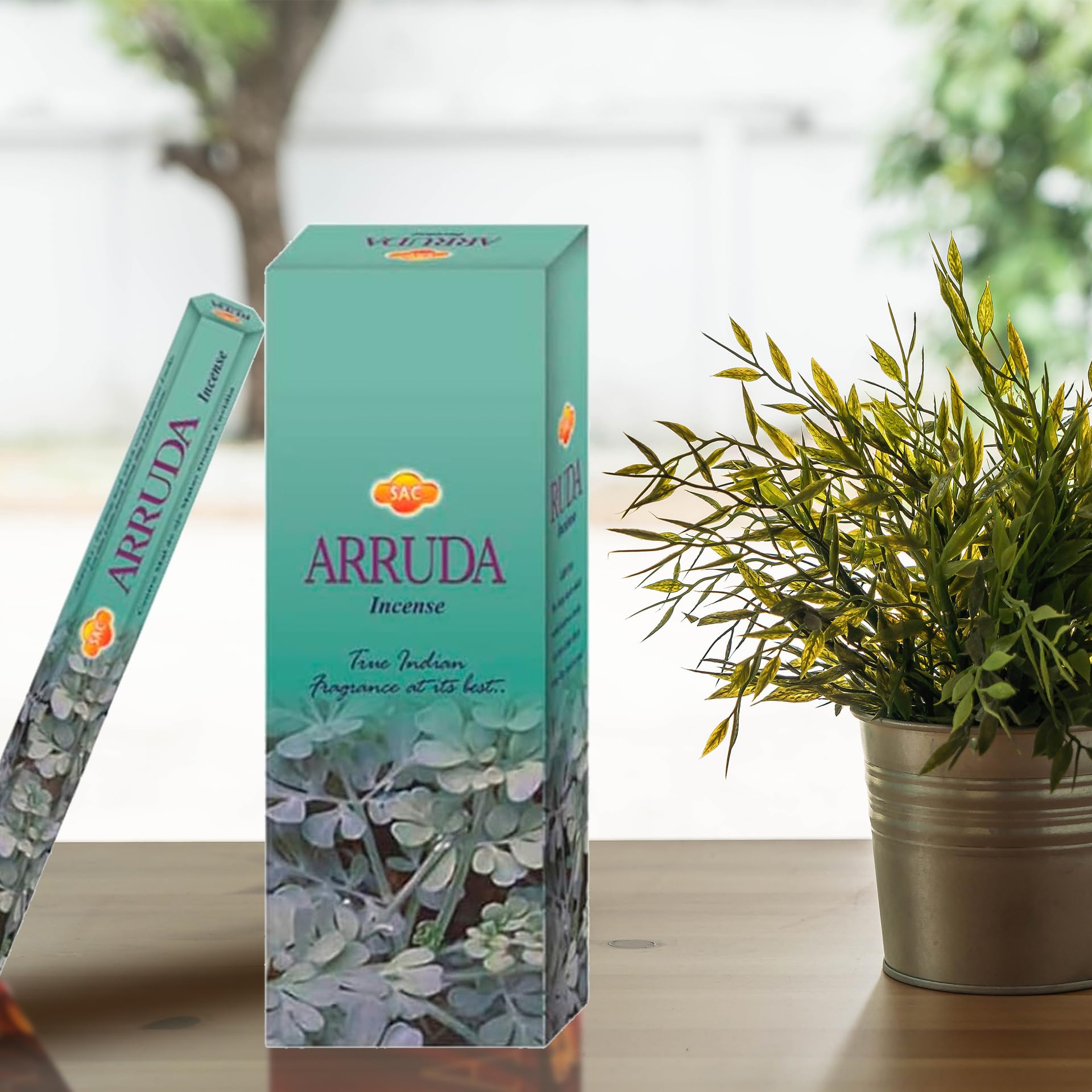 Aromasenses Incienso de Ruda Hexagonal Caja 6 Tubos 20 Varillas Fragancia Herbal Protectora