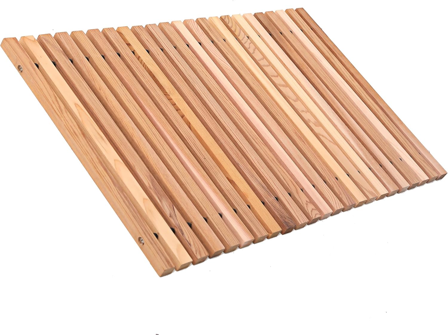 Amazon.com: bingaai Roll Up Cedar Wood Bath Mat 25"×16", Wood Shower ...
