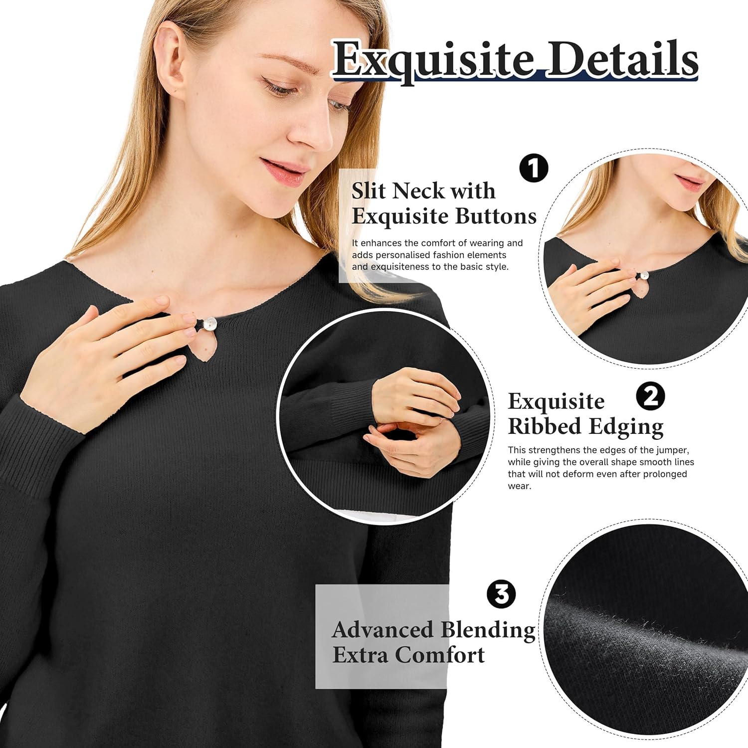 Simple&Opulence Women's Crew Neck Sweater Long Sleeve Lightweight Soft Pullover Tops - Image 7