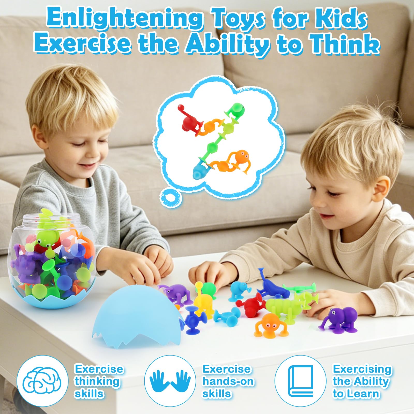 27Pcs Giochi Bagnetto Neonato, Giocattoli Ventosa Bambini Giocattoli Sensoriali Ventose in Silicone Suction Cup Toys, Sucker Toy per Bambini con Organizzatore, Giocattolo Sensoriale Montessor