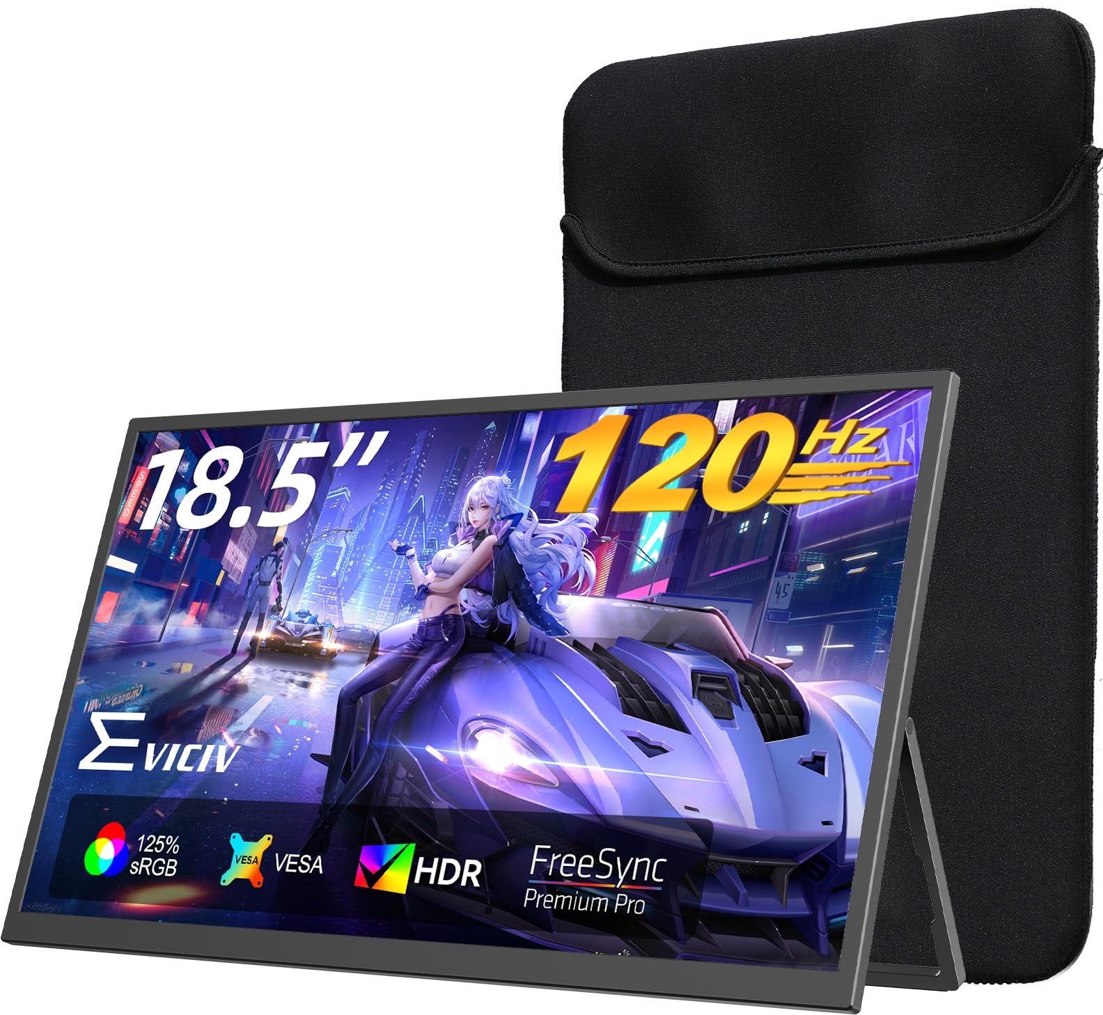 EVICIV 18.5" 120Hz Portable Monitor, 1080P Gaming Travel Portable Screen w/VESA & Kickstand, USB-C Mini HDMI External Screen for Laptop/PC/Phone/Tablet, Compatible with PS3/4/5/Xbox/Switch/Steam Deck-image-29