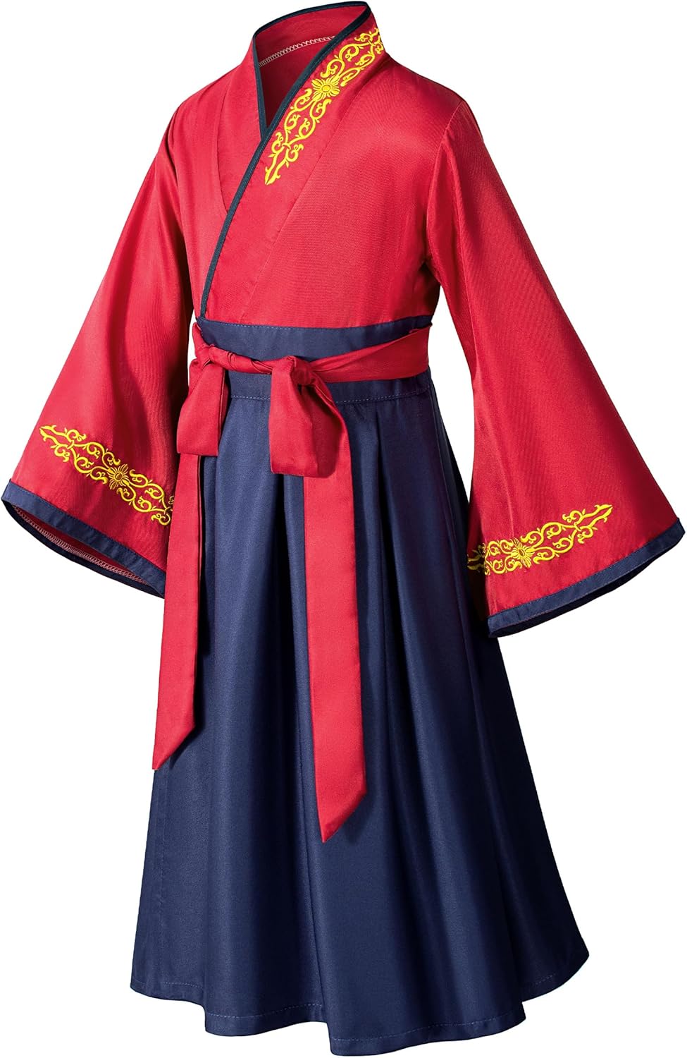 Asian Traditional Dress Kimono Robe for Kids Girls Costume Silk Folding Fans hairstick Cosplay