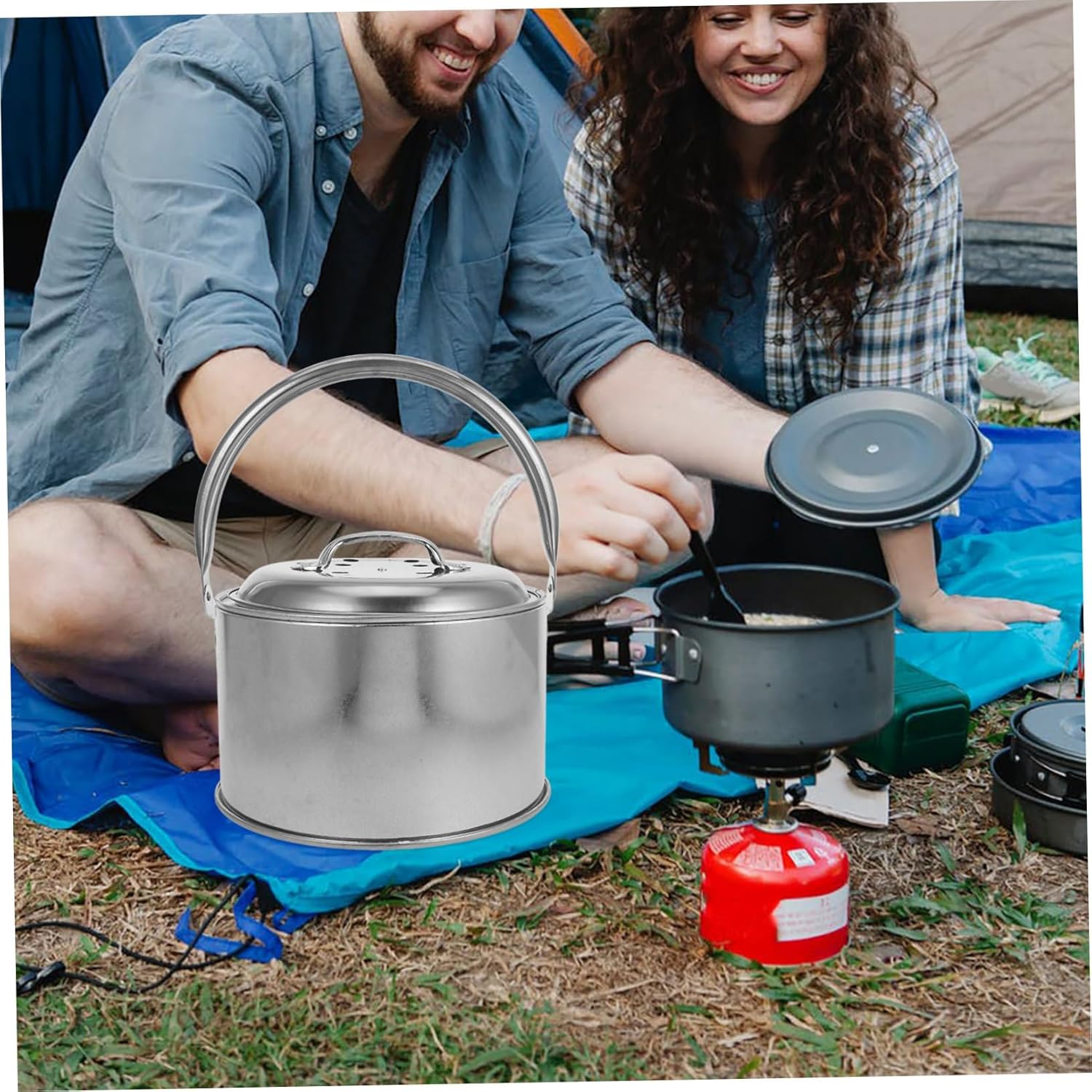 POPETPOP 1Set Portable Heating Fire Pit Compact Outdoor Barbecue Grill with Robust Iron Construction Efficient Use for Camping and Patio Cooking Stylish Design