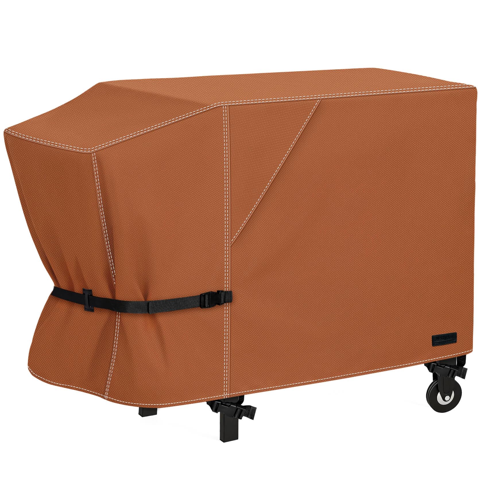 NettyPro Griddle Cover for Blackstone 28" Griddle with Single Shelf, Waterproof Heavy Duty 2 Burner Flat Top Gas Grill Cover for Blackstone 28" Griddle Station Camping, Brown