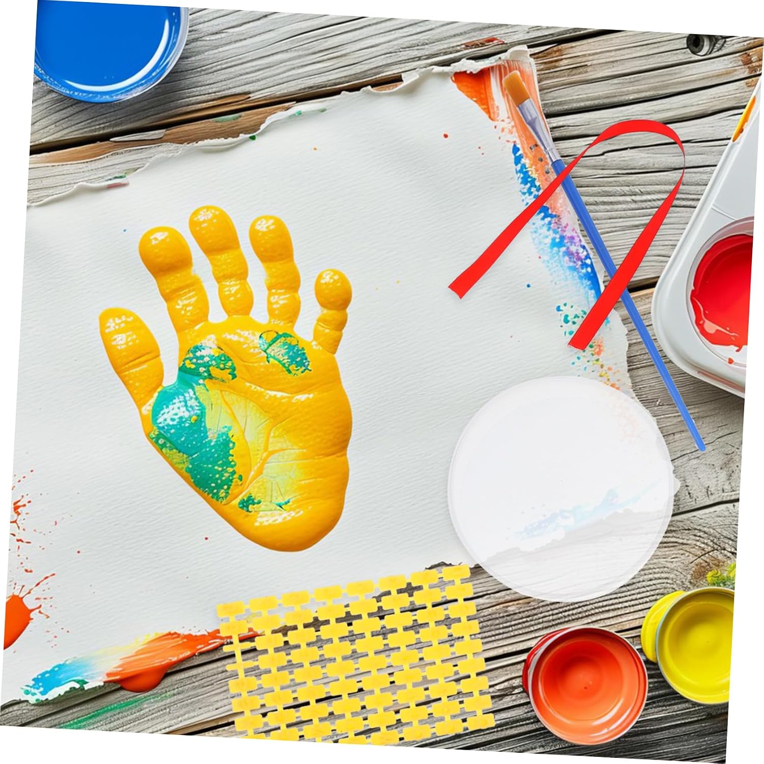 DIY Baby Handprint Footprint Keepsake Kit Newborn Casting Molding Set Non-Toxic Ink Pad Memory Making for Parents and Baby Shower