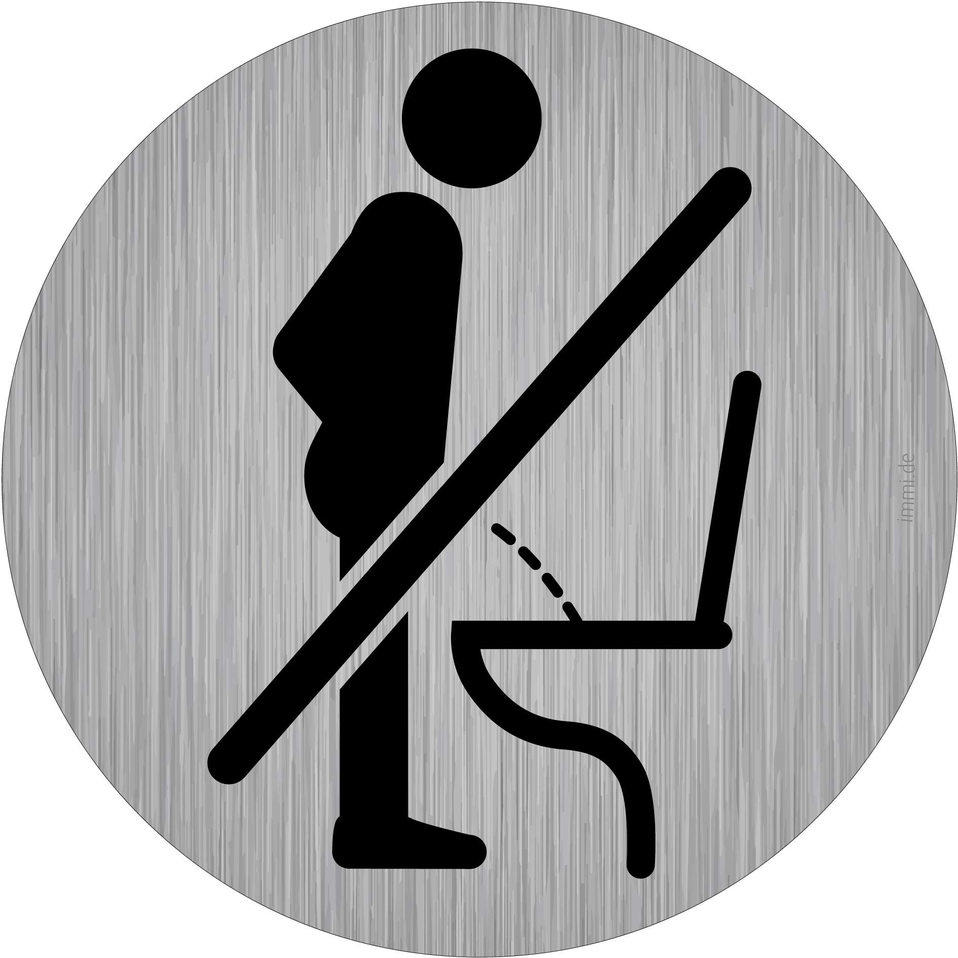 immi Toilette Hinweis, Bitte im Sitzen pinkeln, Nicht im Stehen pinkeln, 95mmØ