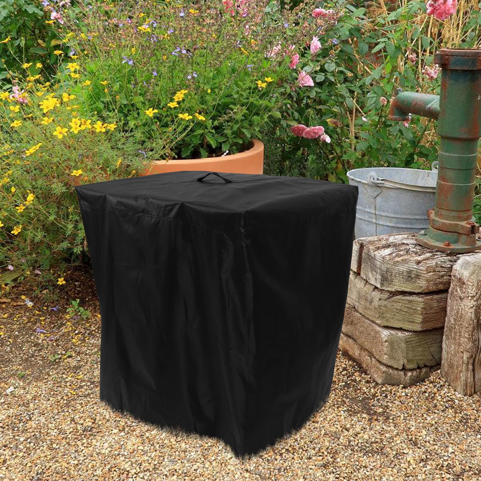 Cubierta para Bomba de Filtro de Piscina Jardín 84x61x86 Cm Tela Oxford Protección Exterior para Bomba de Arena de Piscina Invierno
