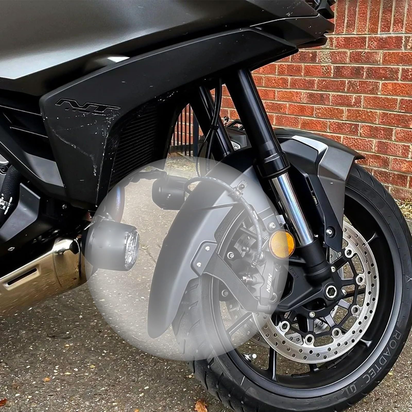 Extensión de Guardabarros Delantero para Motocicleta Compatible con Honda NT1100 2022-2024 ABS extensión de Guardabarros Delantero Autoadhesivo Negro Accesorios de Moto