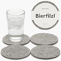 Vista 13 de Graf Lantz - Bierfilzl - Juego de 4 posavasos redondos de lana merina, océano (círculos de 4 pulgadas) - Absorbe el 30% del peso - Lana alemana