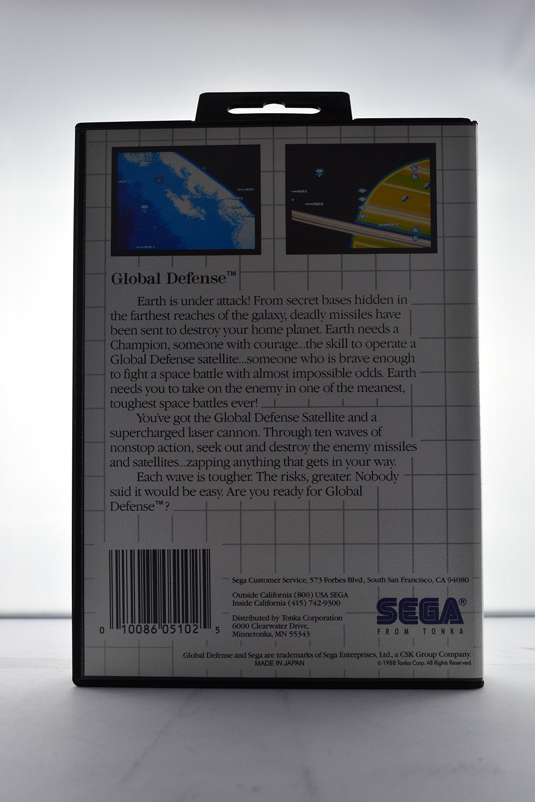 Jeu Vidéo GLOBAL DEFENSE Pour SEGA Master System - Version PAL, Occasion Testée Et Nettoyée