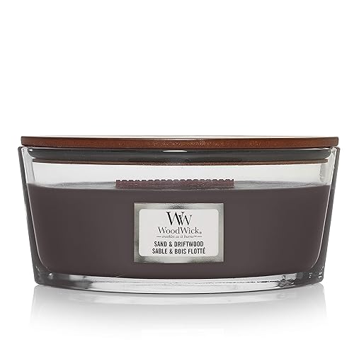 WoodWick Ellipse Scented Candle | Sand & Driftwood | with