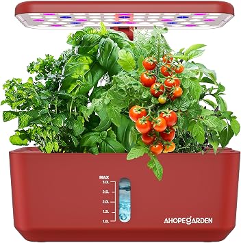 Ahopegarden Hydroponics Growing System 10 Pods Indoor Herb Garden with LED