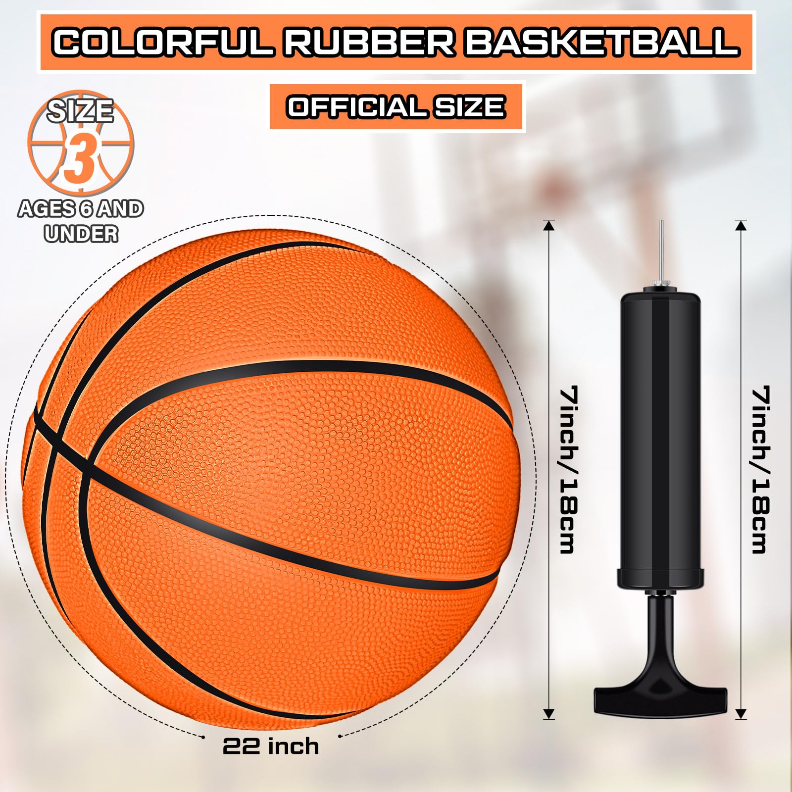 Kit 6 Bolas Basquete Tamanho 5 - 60cm Com Bomba Para Treino E Doação