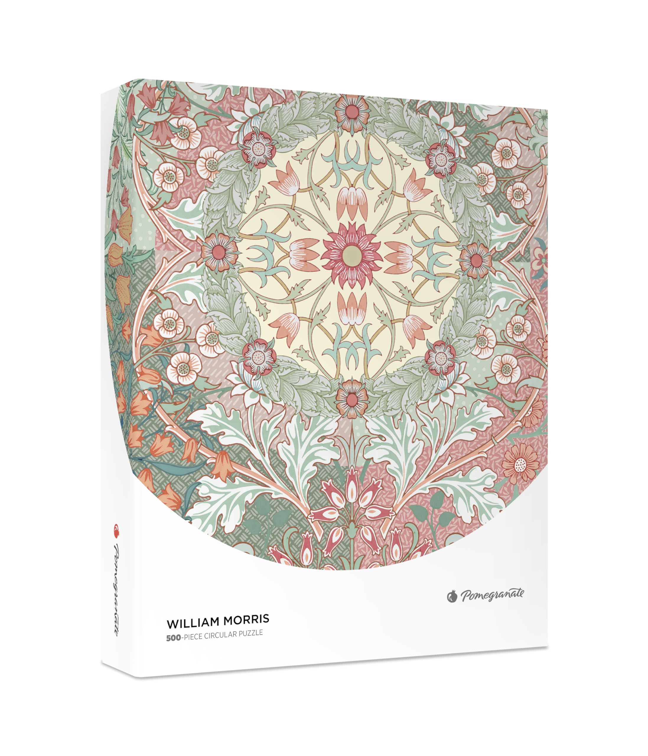 Pomegranate 500-Piece Circular Jigsaw Puzzle for Adults, William Morris Circular Puzzle, Matte Finish, Snug Fit