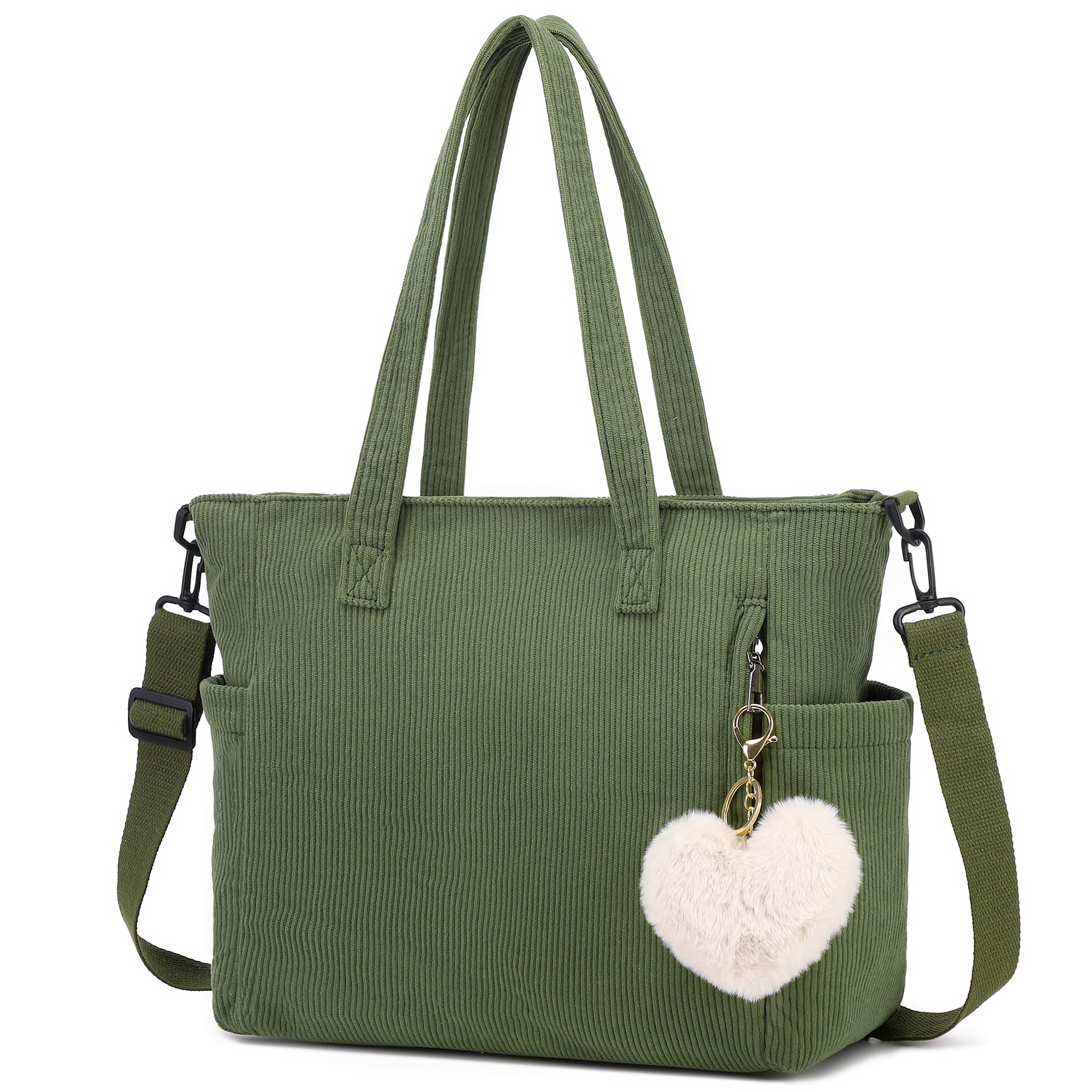 Makukke Cord Tote Bag Tasche Damen Umhängetasche Groß Shopper Handtasche Schultertaschen für Arbeit Büro Reisen Einkaufen Schule