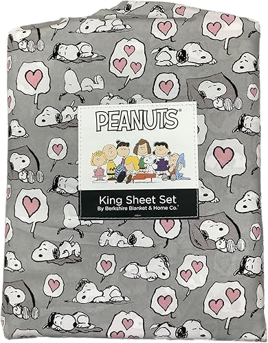 Miniatura 5 de Berkshire Blanket Peanuts - Juego de sábanas para el día de San Valentín (gris - siesta con corazones, matrimonial) Gris - Siesta Con