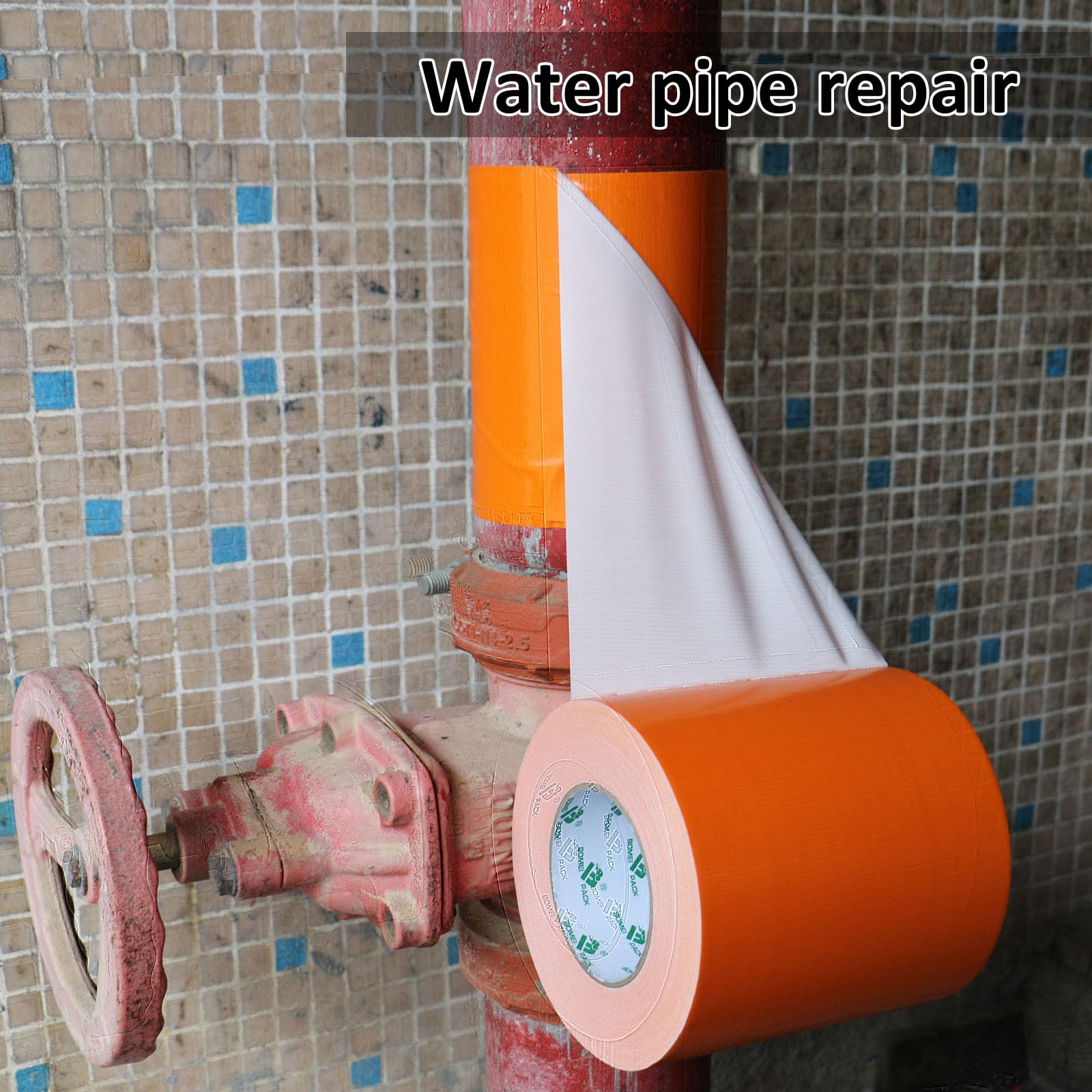 BOMEI PACK Cinta adhesiva de tela naranja de 150 mm x 50 m, reforzada, resistente al agua, cinta adhesiva resistente para fijar reparaciones, manualidades, etiquetado, cajas de sellado para trabajos