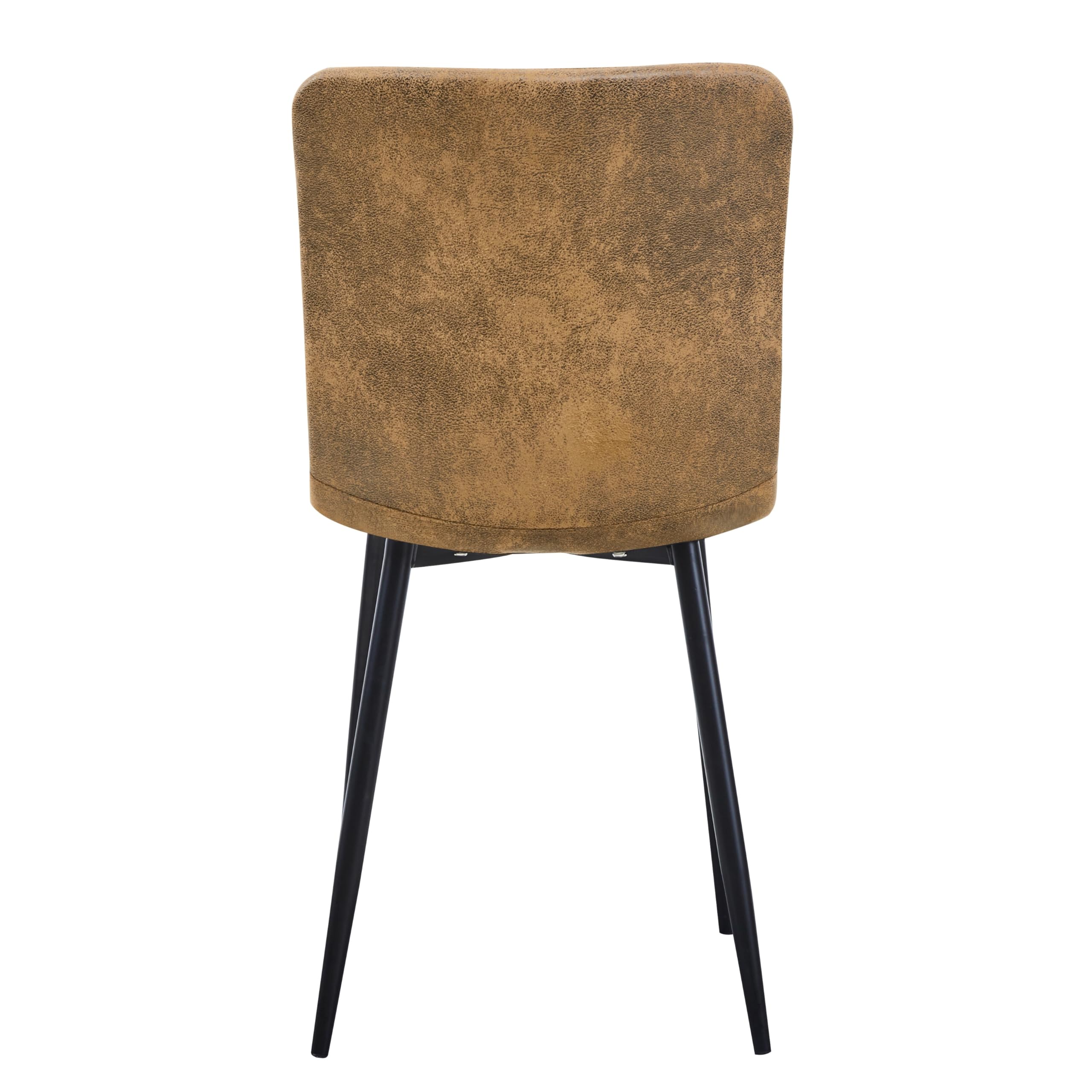 FurnitureR 4 PCS Chaises de Salles de Réunion en Marron Suède, Dossier Ergonomique Rectangulaire, Design Contemporain, Matériau en Métal Durable, pour Bureau ou Maison, Élégance et Confort