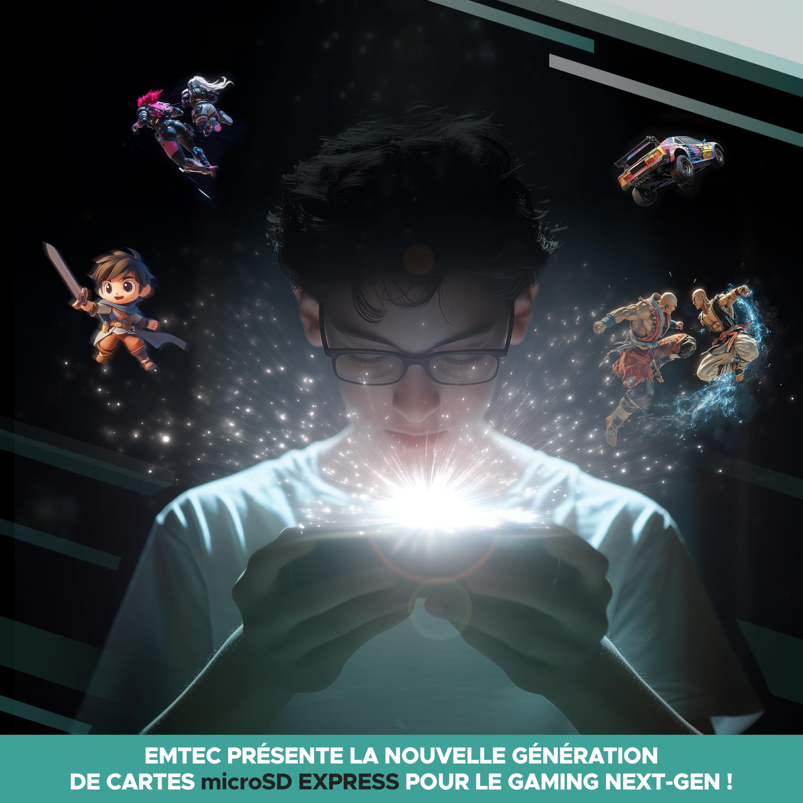 EMTEC, Karta MicroSDXC 256 GB UHS-I U3 V30 A1 Express Gaming, kompatybilna z Nintendo Switch 2, duża prędkość do 880 Mb/s, rozszerzona pamięć masowa, idealna do gier i aplikacji, niezawodna i trwała
