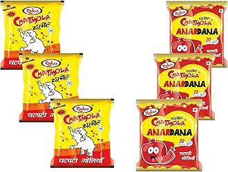 Rinka’s Chatmola and Anardana Packet - 20 sachets in each Pouch | Chatmola Goli | Chatpati Goli | Chatmola Candy | Khatti Mitti Goli | Chamola Goli Packet | Anardana Candy | Freshener, Digestive,After-Meal | Anardana Churan Goli Pachak, Pomegranate Candy |