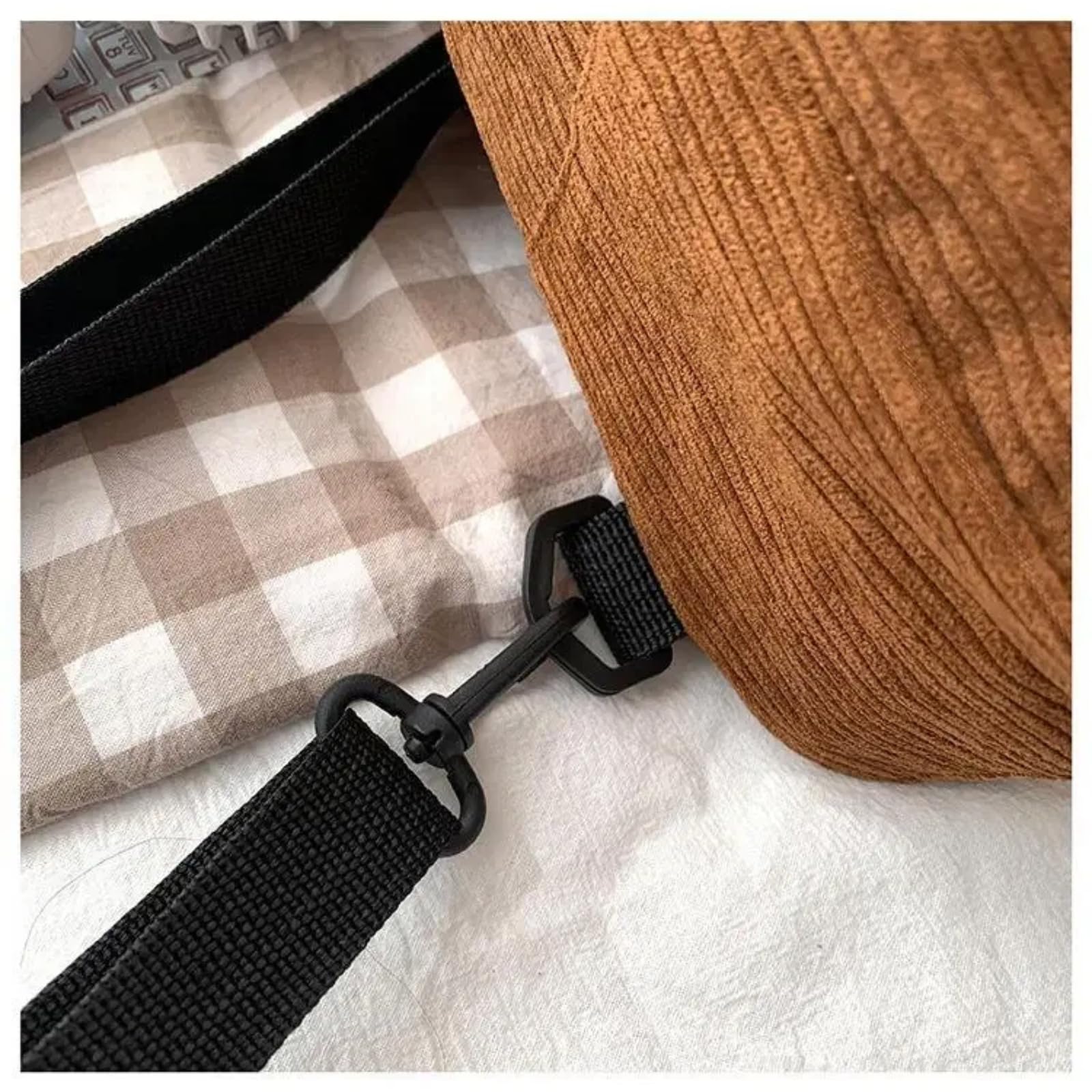 Version LäSsig Und Vielseitig Einfacher Und Retro Cord Damenrucksack Studentenrucksack Damentasche Damentasche(Schwarz)